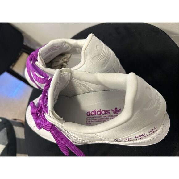 ADIDAS Rare Clean Classics Shock Purple and White Superstar Shoes Sneakers Men's - Picture 7 of 14